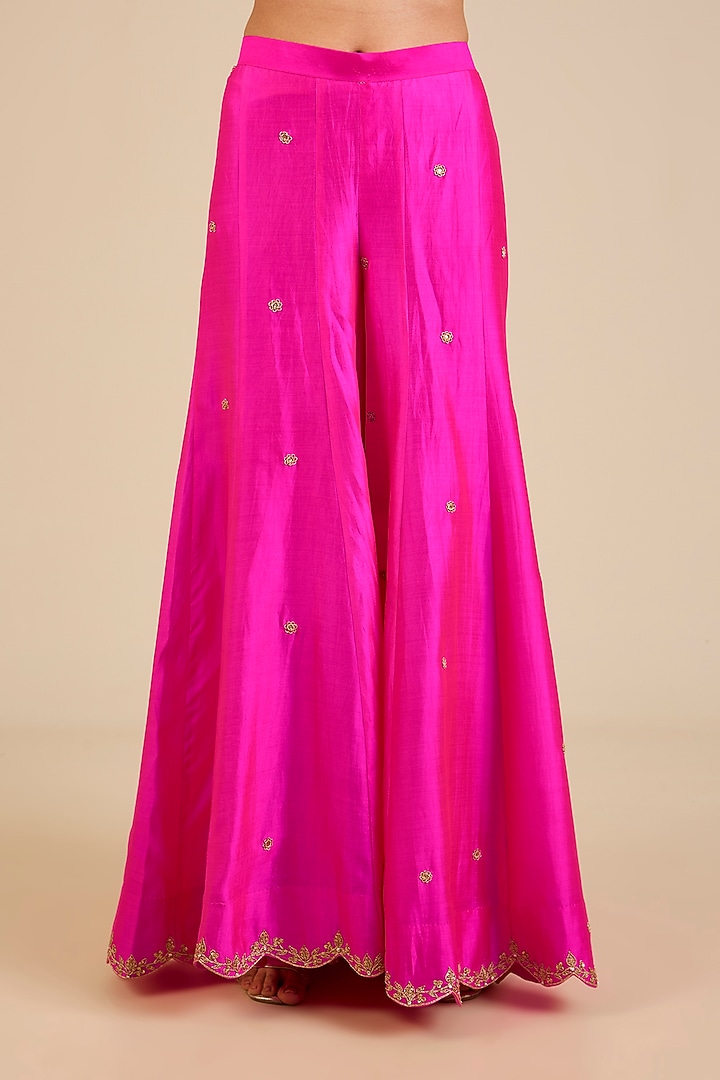 Multicoloured Spun Silk Marori & Mukaish Embroidered Wedding Sharara Set by Surbhi Shah at Pernia's Pop Up Shop