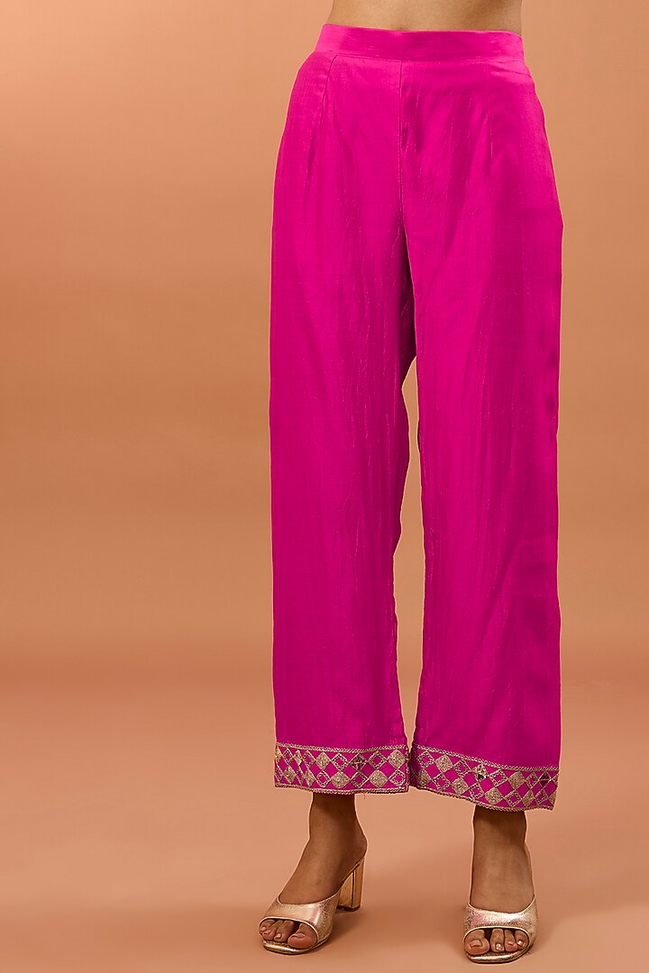 Mustard Pure Spun Silk Zardosi Work Kaftan Set by SURBHI SHAH at Pernia's Pop Up Shop