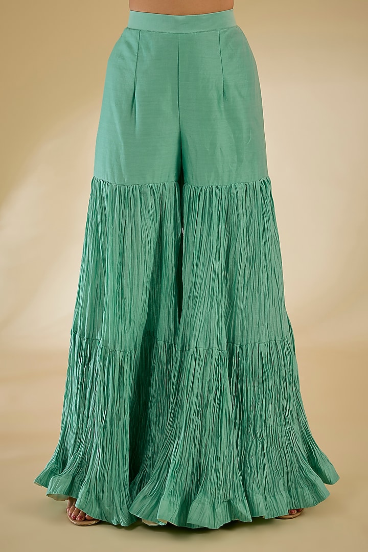 Aqua Pure Banarasi Chanderi Kurta Set by SURBHI SHAH at Pernia's Pop Up Shop