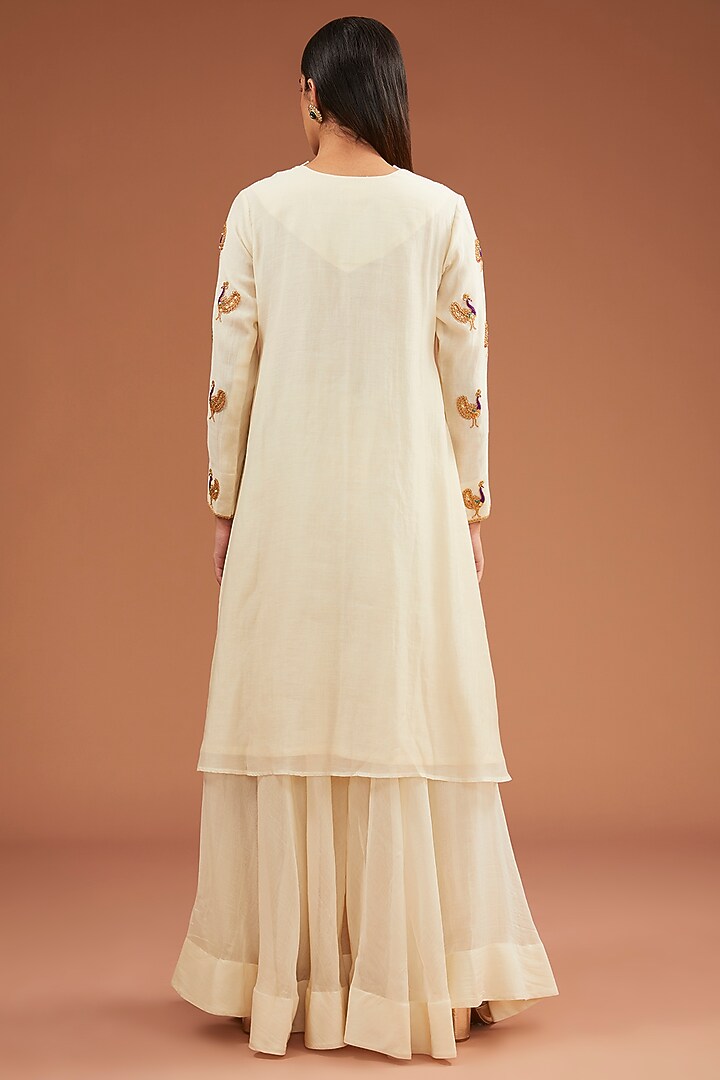 Ivory Chanderi Wedding Sharara Set by SURBHI SHAH at Pernia's Pop Up Shop