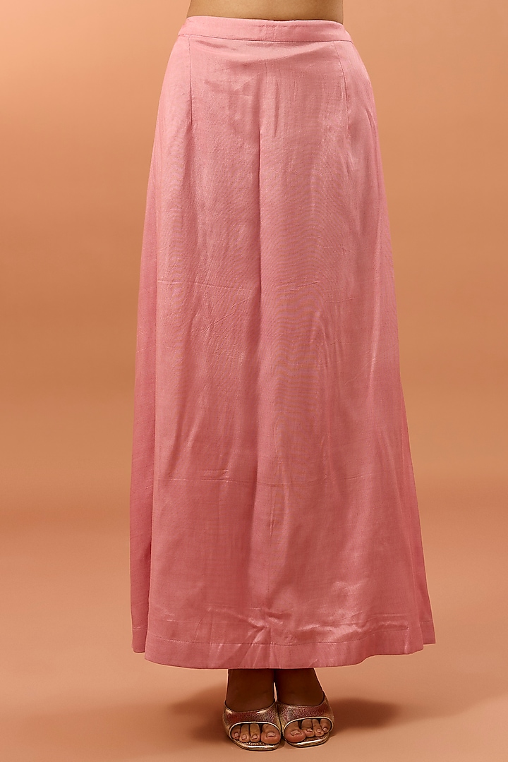 Pink Satin Organza 3D Floral & Cutdana Work Reception Saree Set by SURBHI SHAH at Pernia's Pop Up Shop