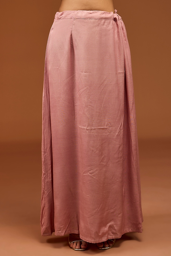 Pink Satin Organza Reception Saree Set by SURBHI SHAH at Pernia's Pop Up Shop