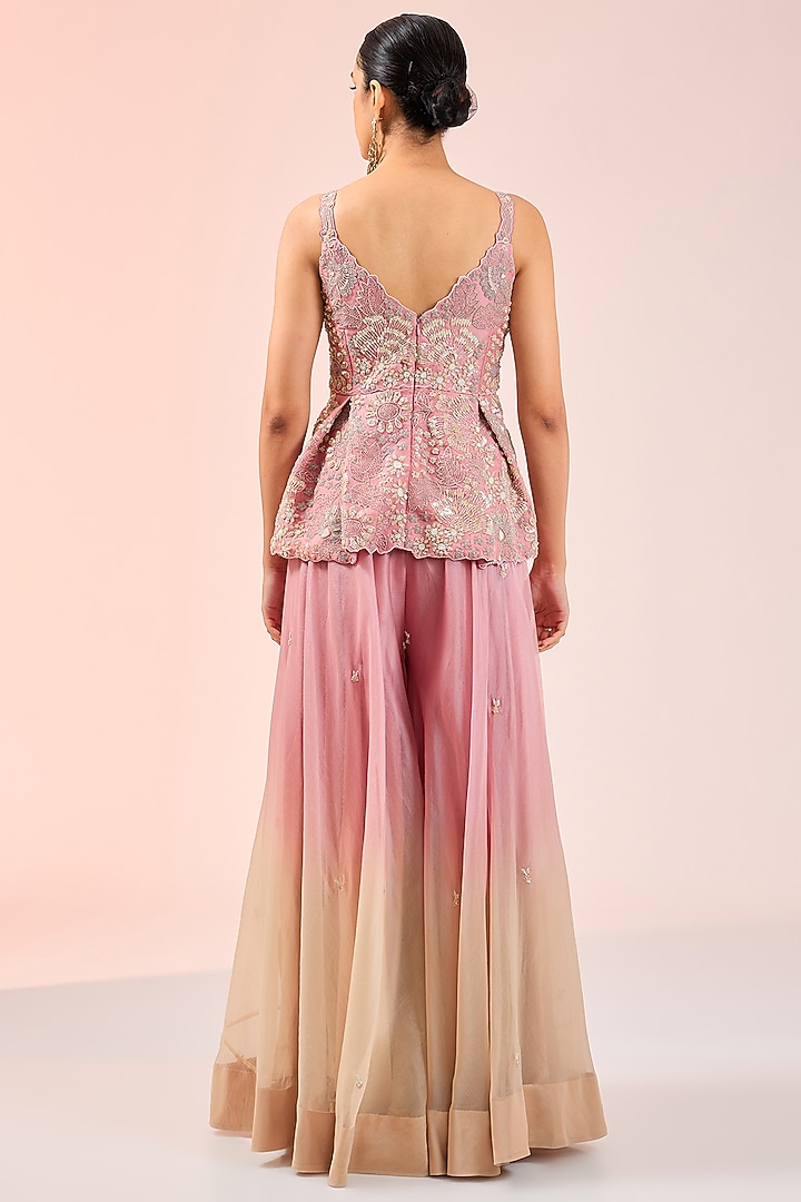 Pink Organza Skirt Set by SURBHI SHAH at Pernia's Pop Up Shop