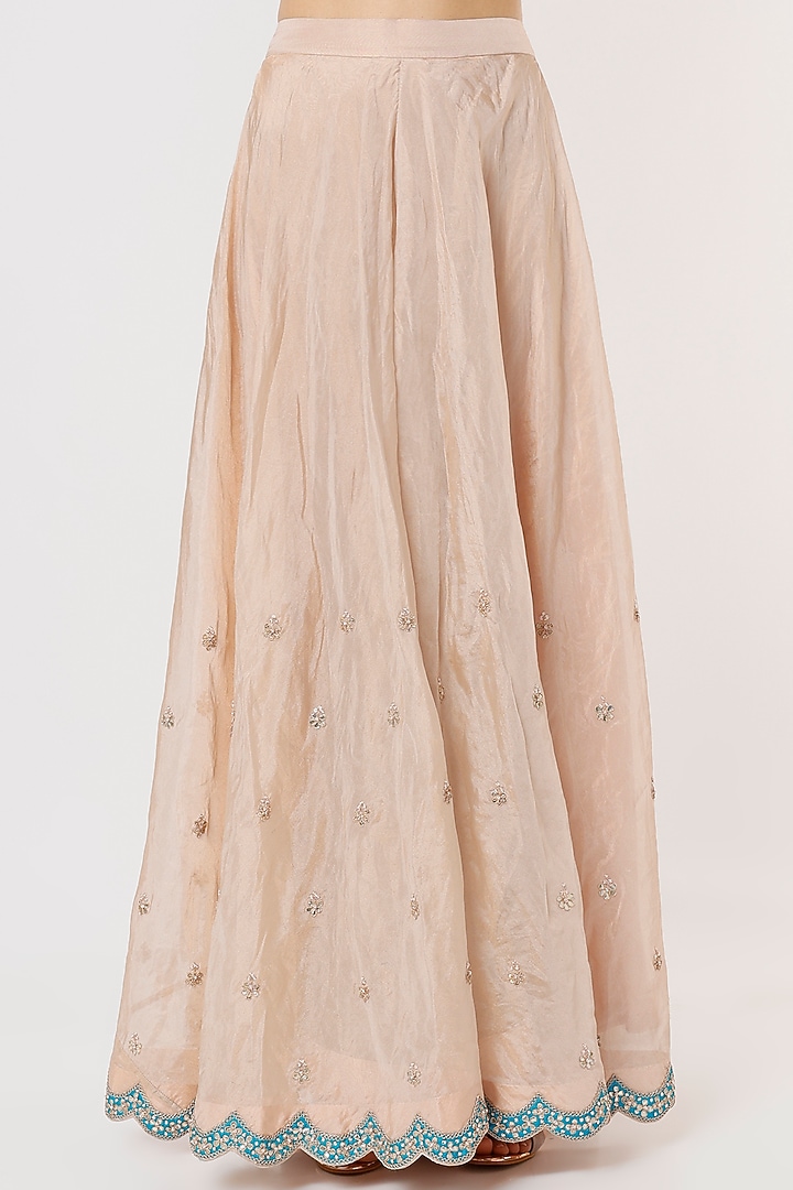 Rose Gold Embroidered Wedding Sharara Set by SURBHI SHAH at Pernia's Pop Up Shop