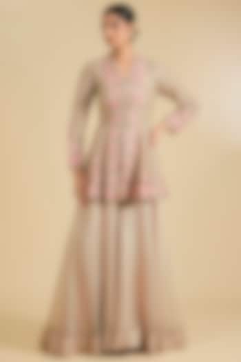 Silver Organza Pant Set by Surbhi Shah at Pernia's Pop Up Shop