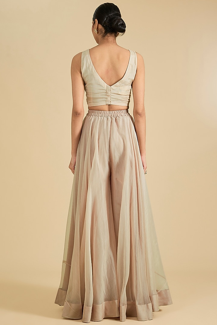 Silver Organza Pant Set by Surbhi Shah at Pernia's Pop Up Shop