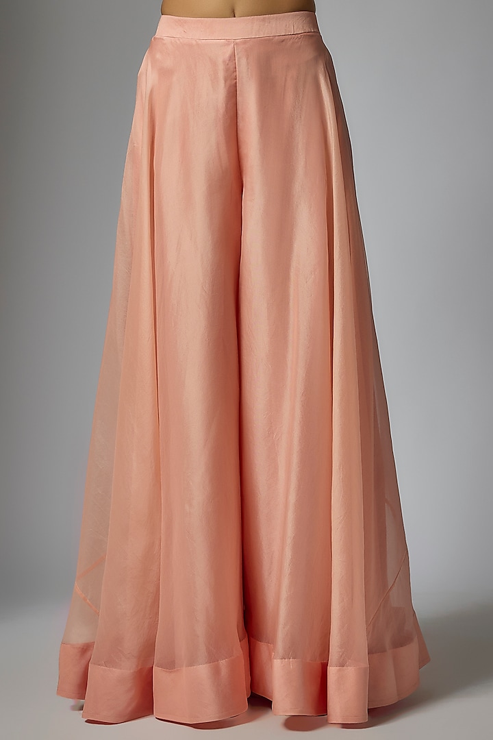 Peach Organza Wedding Sharara Set by SURBHI SHAH at Pernia's Pop Up Shop