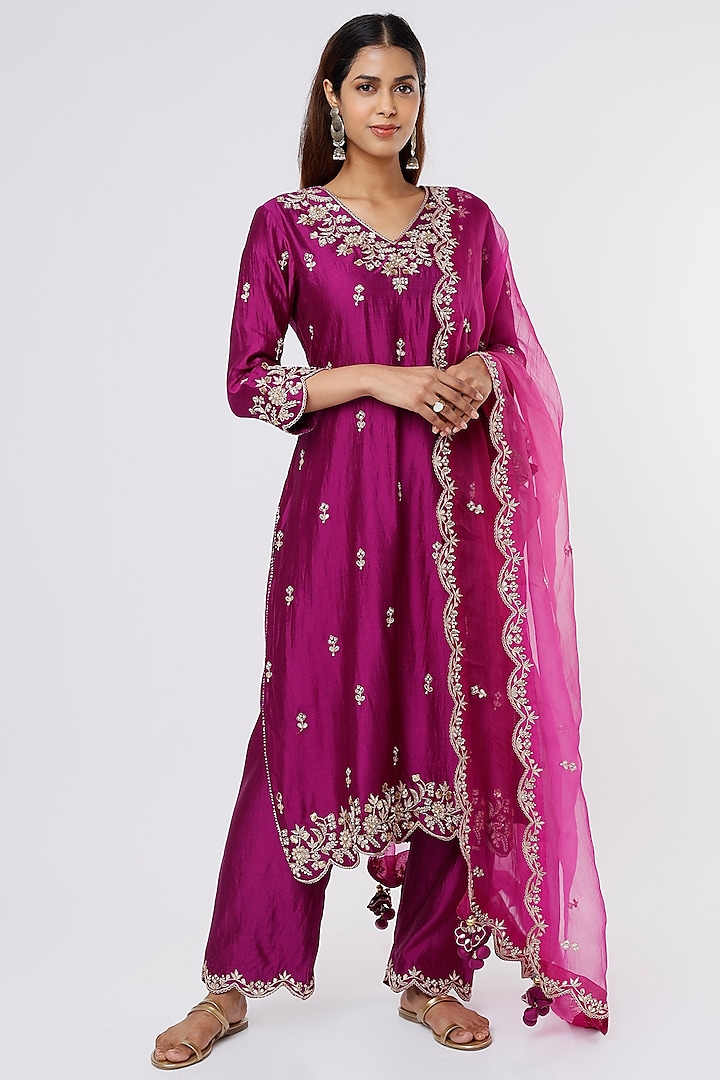 Purple Embroidered Kurta Set Design by SURBHI SHAH at Pernia's Pop Up ...