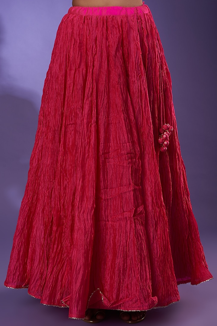 Hot Pink Embroidered Kurta Set by SURBHI SHAH at Pernia's Pop Up Shop