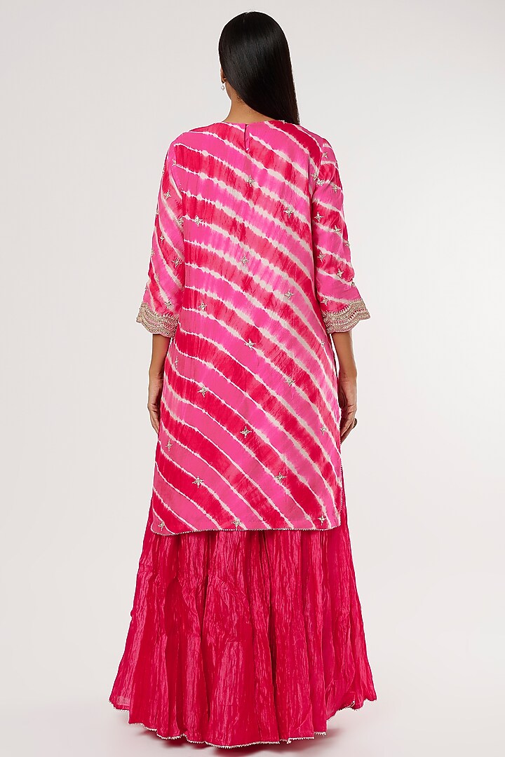 Rani Pink Pure Spun Silk Wedding Sharara Set by SURBHI SHAH at Pernia's Pop Up Shop