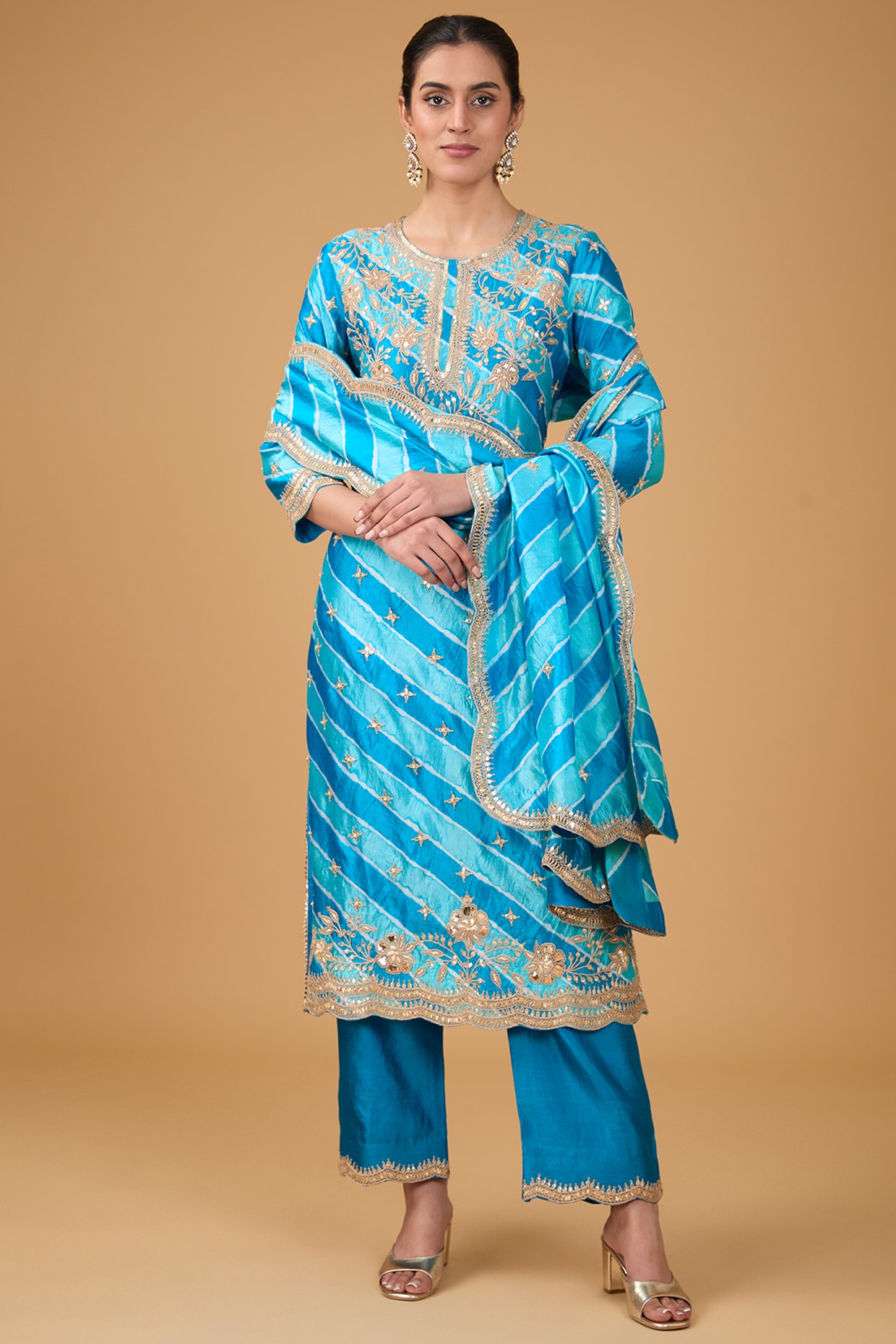 Anarkali Kurta With Pants Angrakha Style Suit