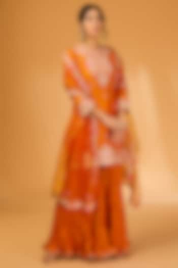 Orange Crush Sharara Set by SURBHI SHAH at Pernia's Pop Up Shop