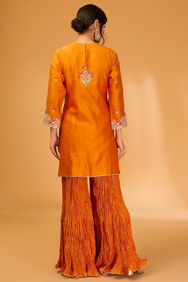 Orange Crush Wedding Sharara Set by SURBHI SHAH at Pernia's Pop Up Shop
