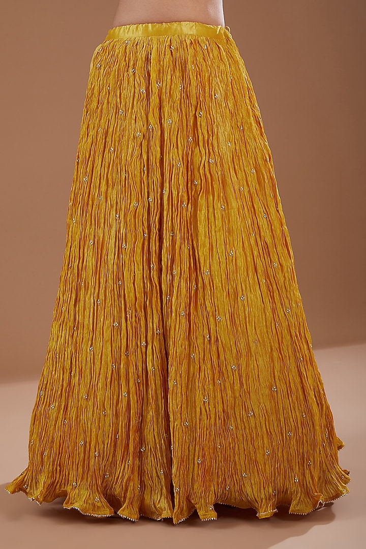 Yellow Pure Spun Silk Gota & Marori Kurta Set by SURBHI SHAH at Pernia's Pop Up Shop