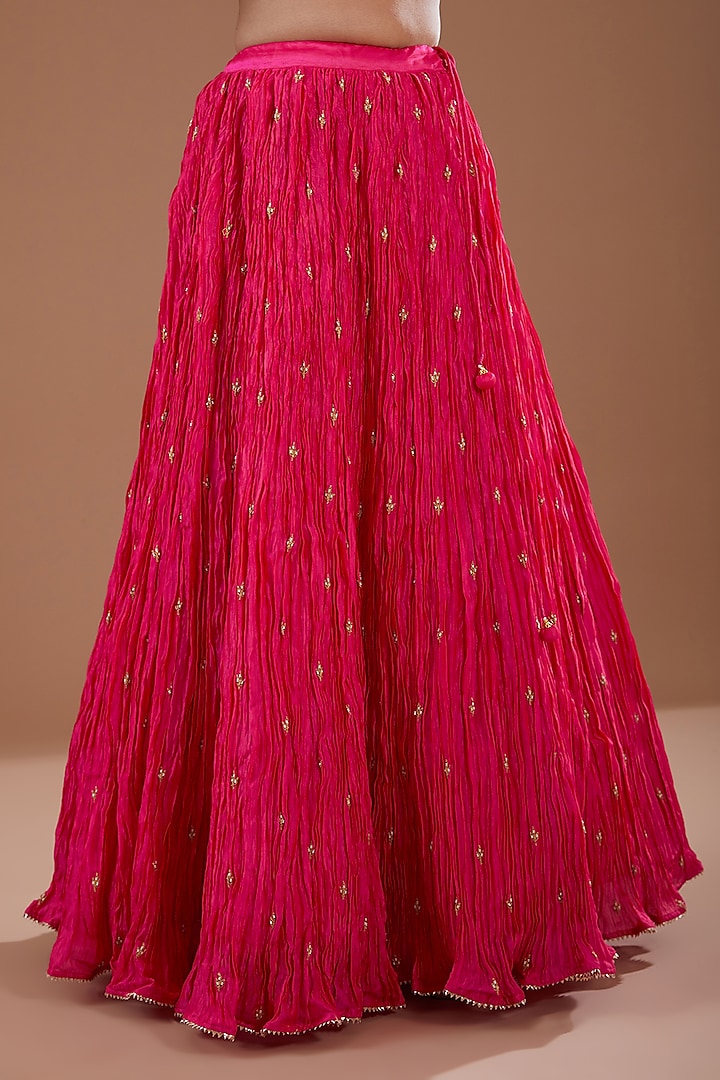 Red Pure Spun Silk Gota & Marori Kurta Set by SURBHI SHAH at Pernia's Pop Up Shop
