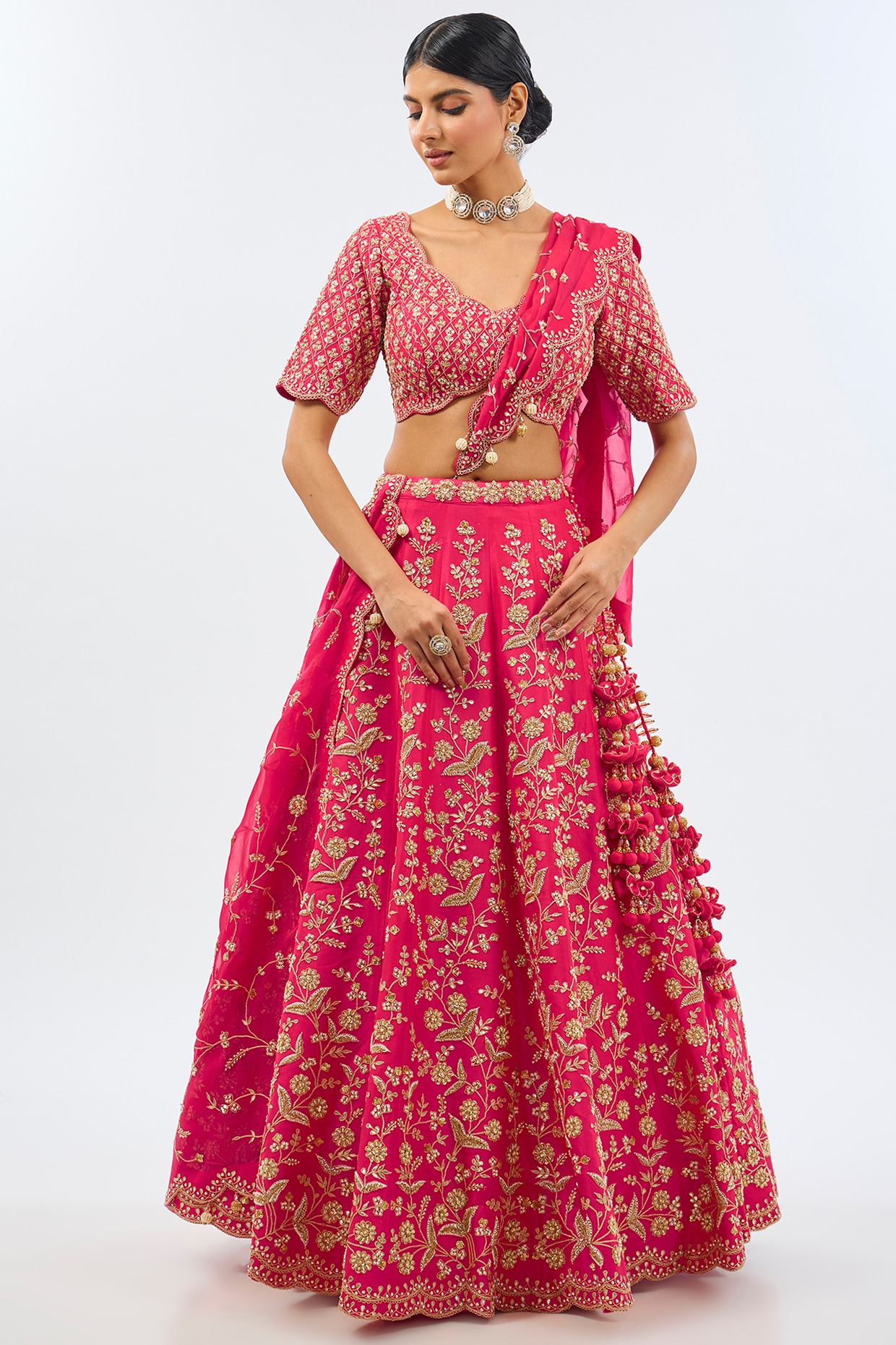 Buy Red Panetar Choli for Women Online from India s Luxury Designers 2024