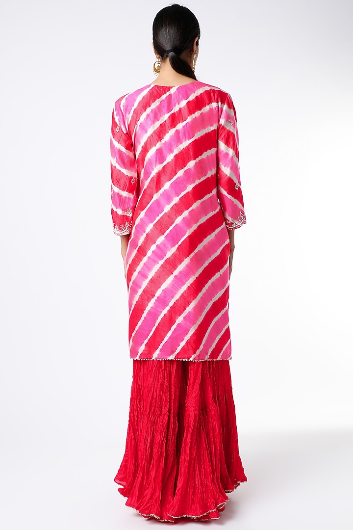 Magenta Pure Spun Silk Wedding Sharara Set by SURBHI SHAH at Pernia's Pop Up Shop