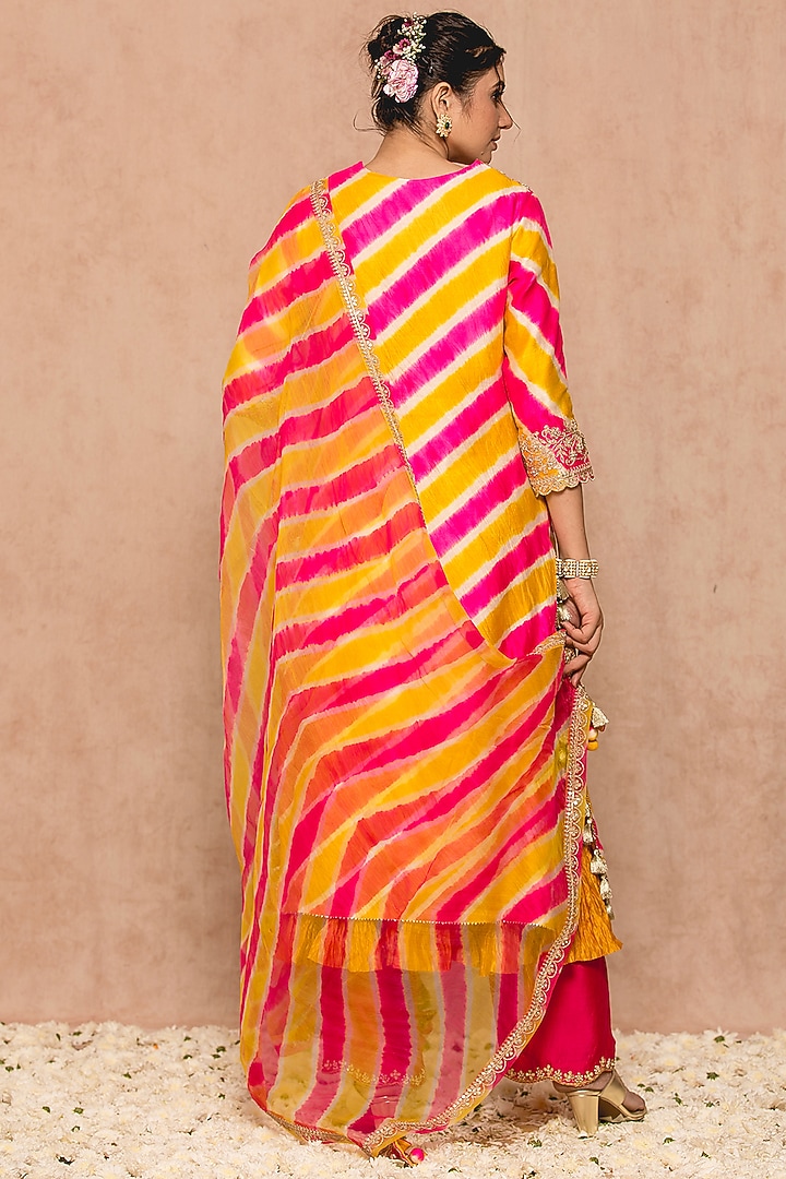 Mango Hot Pink Spun Kurta Set by SURBHI SHAH at Pernia's Pop Up Shop