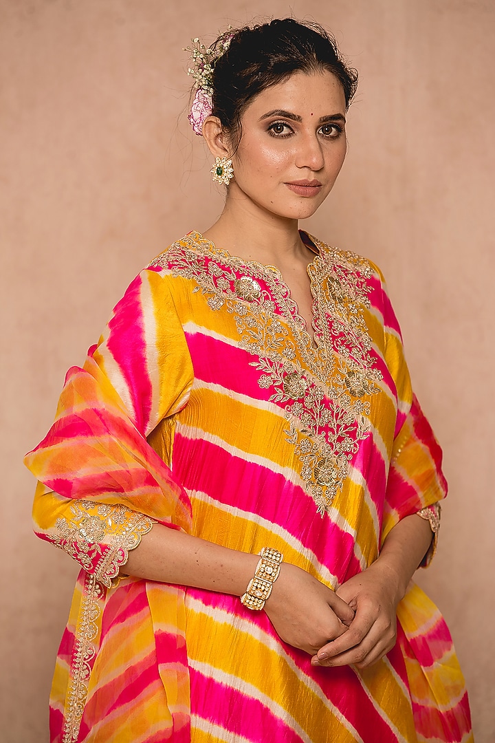 Mango Hot Pink Spun Kurta Set by SURBHI SHAH at Pernia's Pop Up Shop