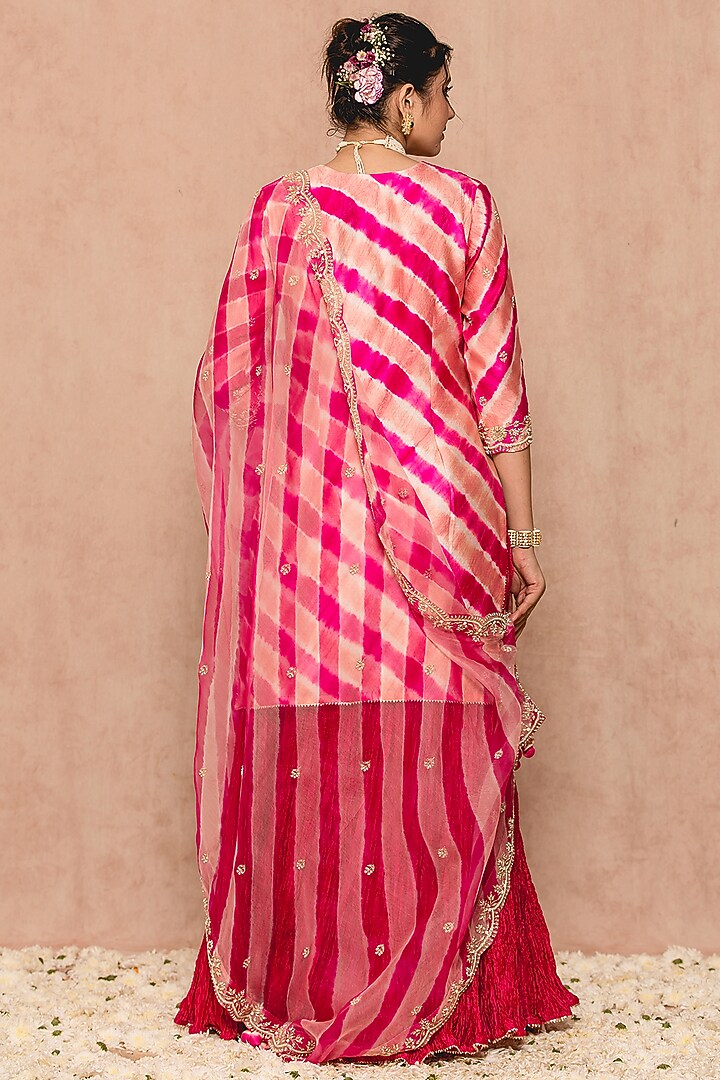 Rose Gold Silk Wedding Sharara Set by SURBHI SHAH at Pernia's Pop Up Shop