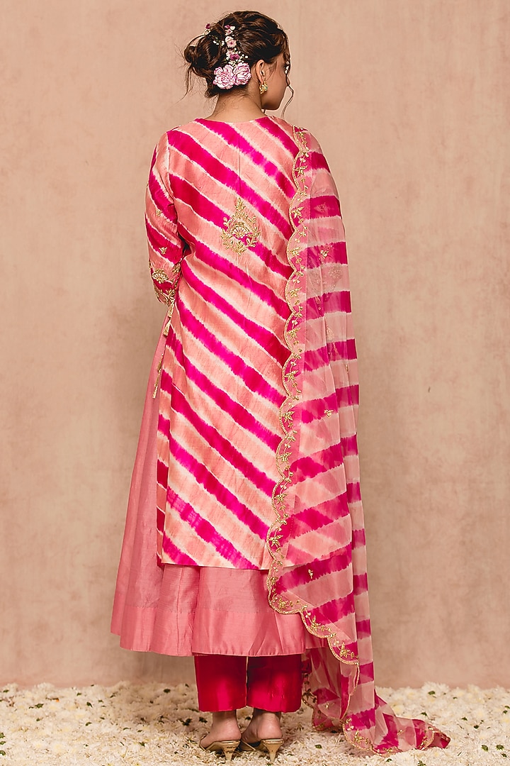 Rose Gold Silk Wedding Anarkali Set by SURBHI SHAH at Pernia's Pop Up Shop