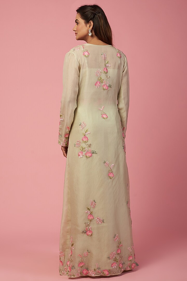 Pista Green Embroidered Jacket Set by SURBHI SHAH at Pernia's Pop Up Shop