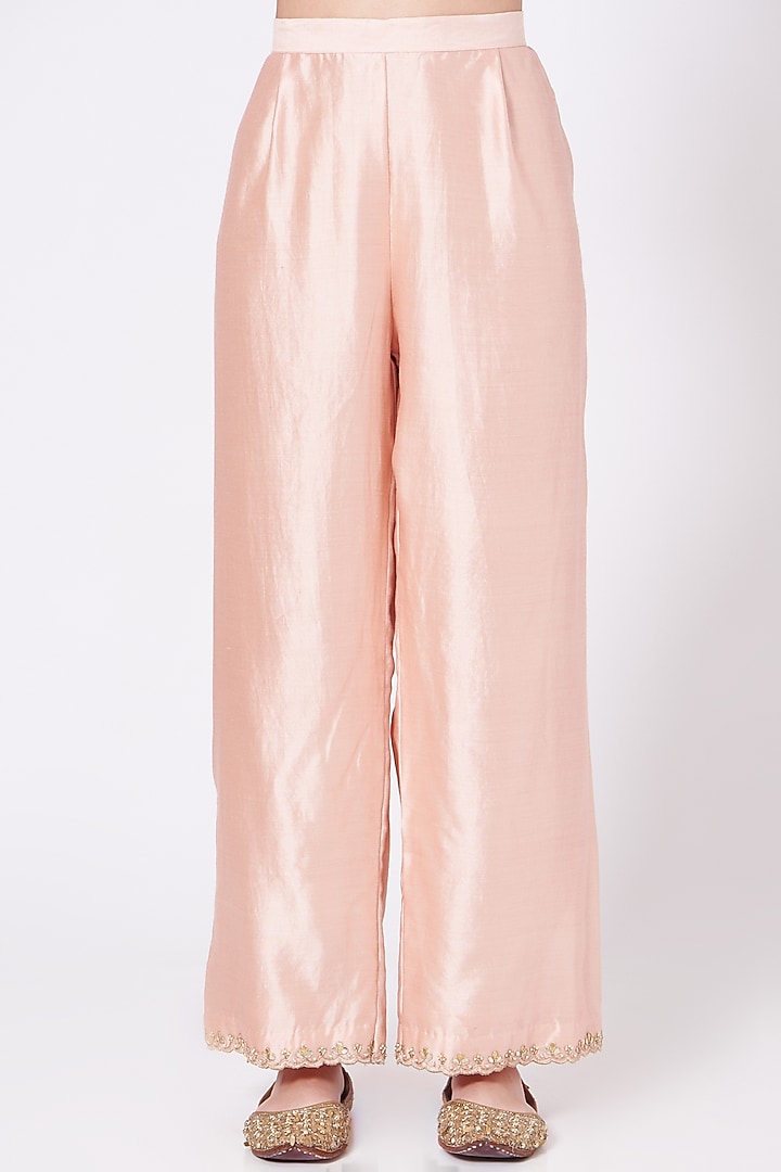 Rose Gold Hand Embroidered Kurta Set by SURBHI SHAH at Pernia's Pop Up Shop