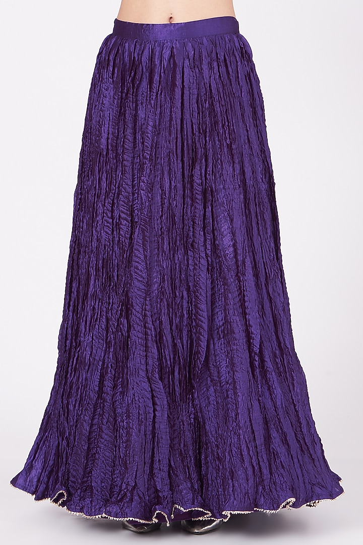 Purple Pure Kora Silk Wedding Sharara Set by SURBHI SHAH at Pernia's Pop Up Shop