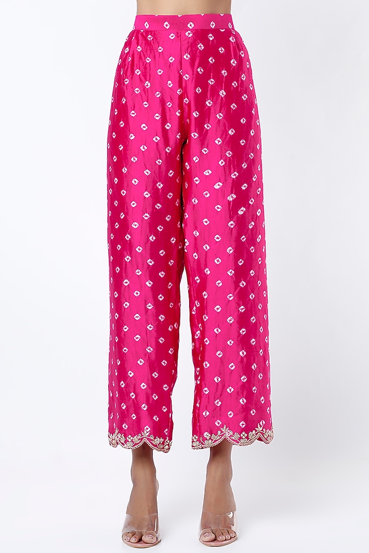 Candy Pink Hand Embroidered Kurta Set by SURBHI SHAH at Pernia's Pop Up Shop