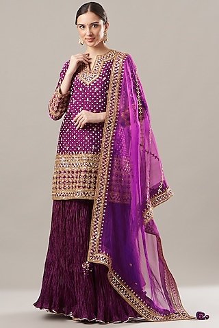 Magenta Crush Skirt Set by SURBHI SHAH