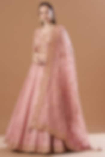 Rose Gold Embroidered Wedding Lehenga Set by SURBHI SHAH at Pernia's Pop Up Shop