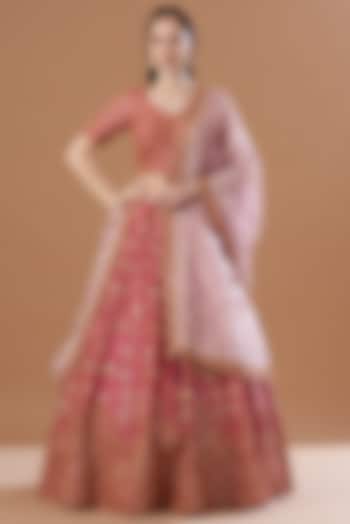 Rani Pink Embroidered Lehenga Set by SURBHI SHAH