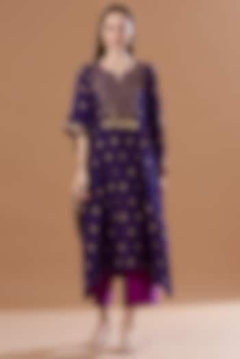 Purple Embroidered Kaftan Set by SURBHI SHAH at Pernia's Pop Up Shop