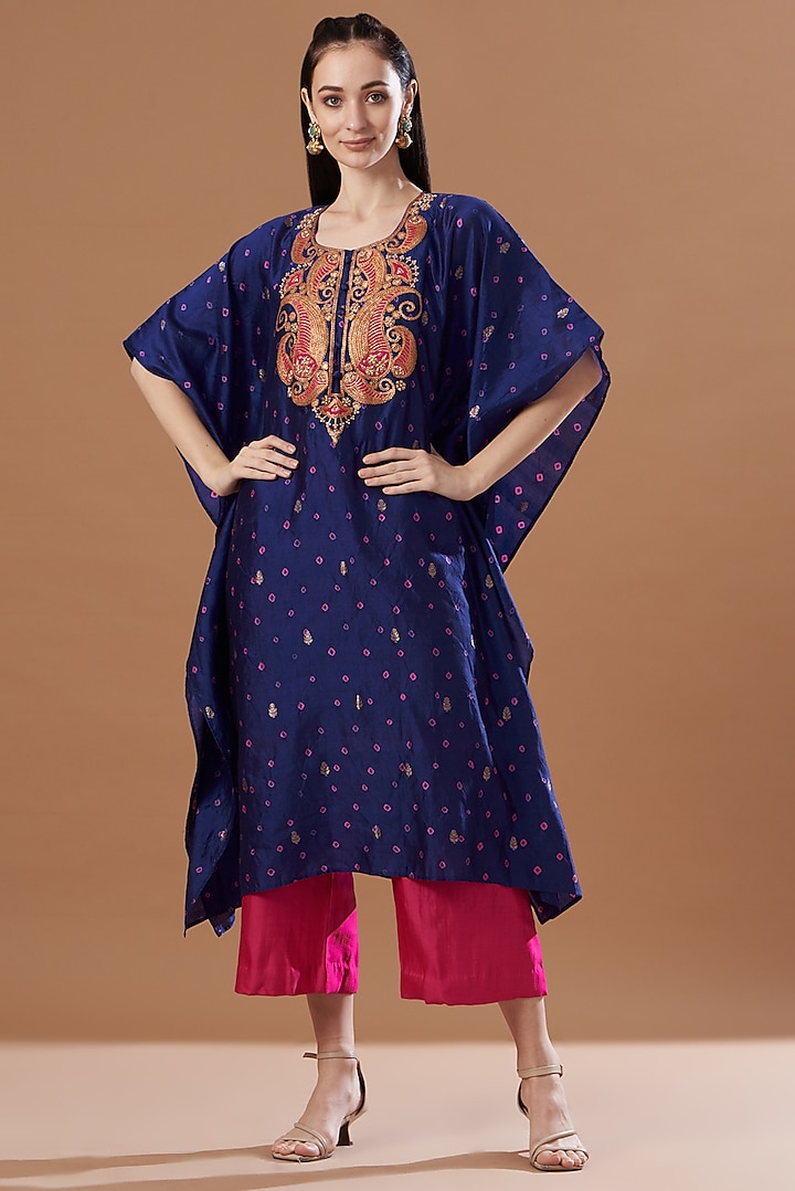 Purple Embroidered Kaftan Set by SURBHI SHAH