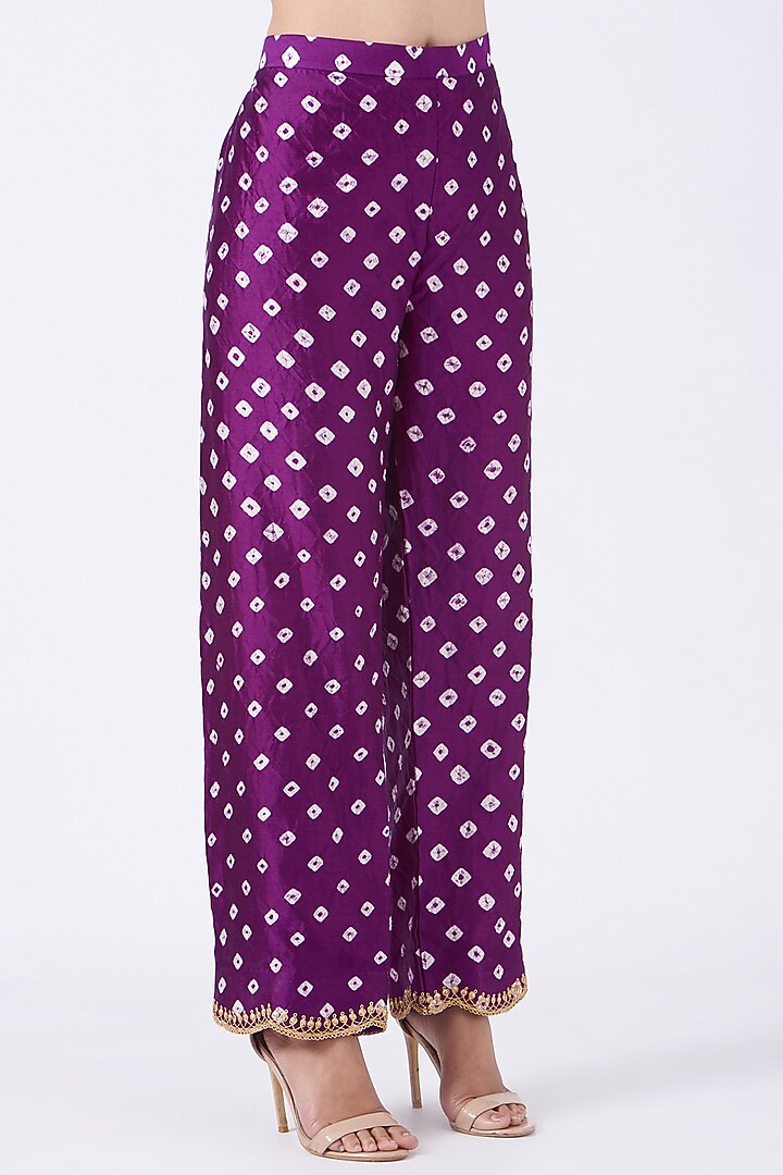 Purple Hand Embroidered Kurta Set by SURBHI SHAH at Pernia's Pop Up Shop