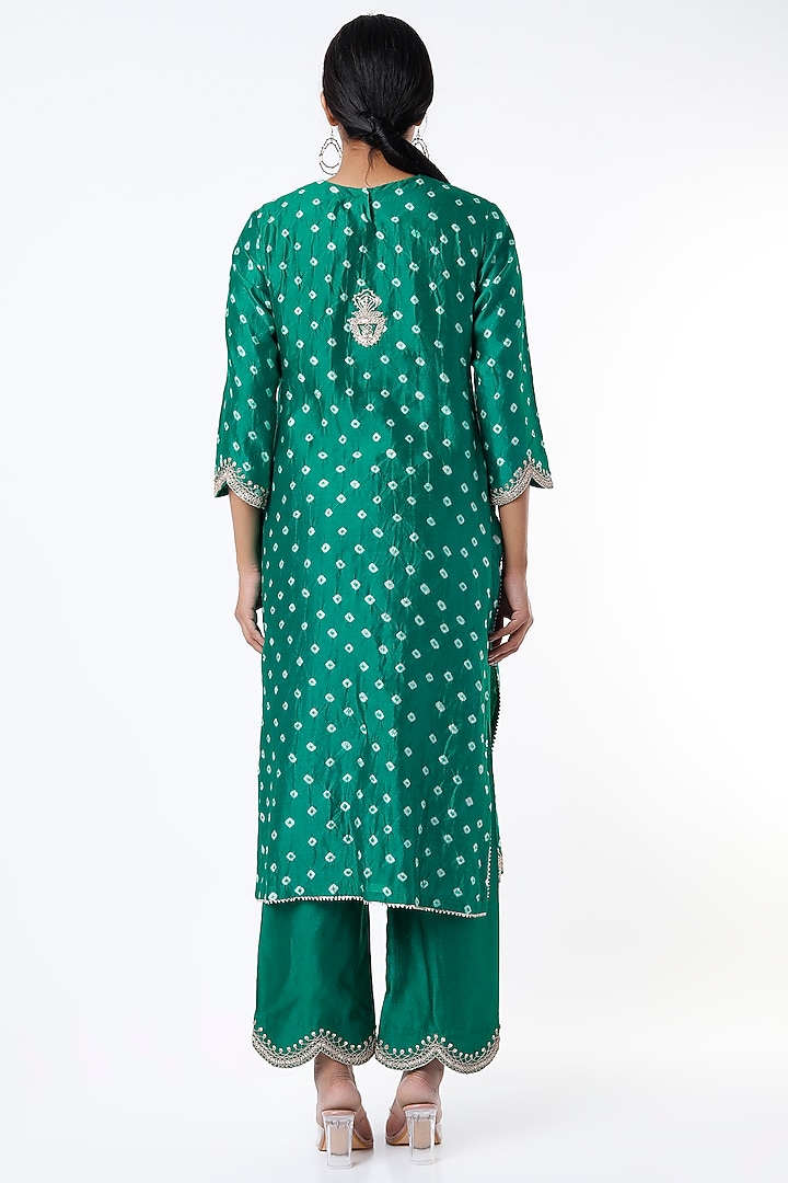 Teal Bandhani Kurta Set by SURBHI SHAH at Pernia's Pop Up Shop