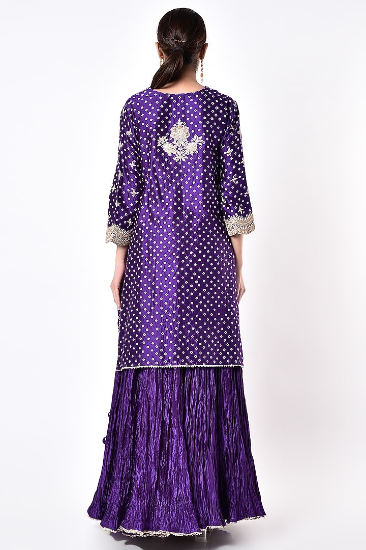 Purple Hand Embroidered Kurta Set by SURBHI SHAH at Pernia's Pop Up Shop