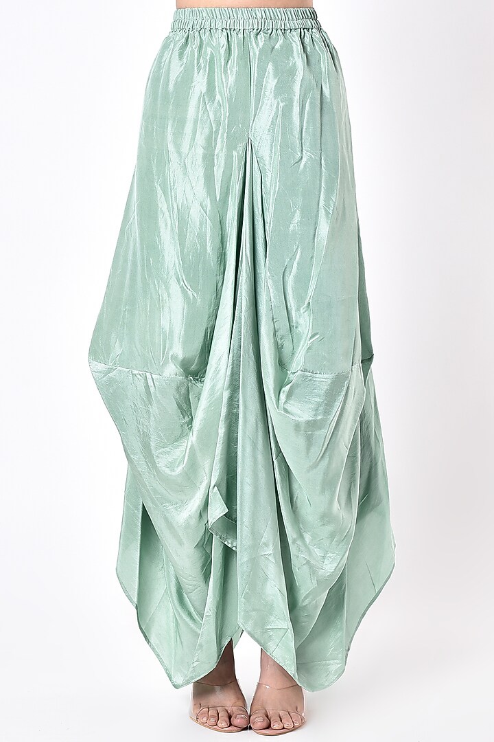 Mint Blue Hand Embroidered Cape Set by SURBHI SHAH at Pernia's Pop Up Shop