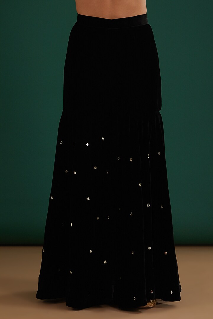 Black Velvet Wedding Sharara Set by SURBHI SHAH at Pernia's Pop Up Shop