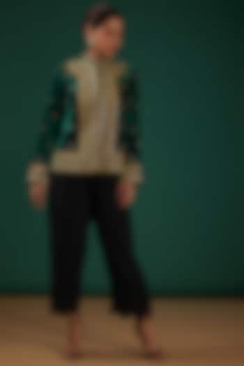 Emerald Green Hand Embroidered Jacket by SURBHI SHAH