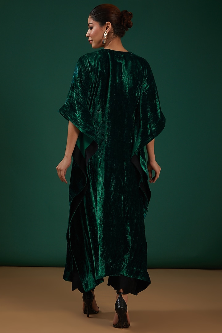 Emerald Hand Embroidered Kaftan Set by SURBHI SHAH at Pernia's Pop Up Shop