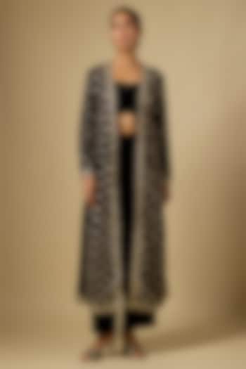 Black Velvet Marori Work Jacket by SURBHI SHAH at Pernia's Pop Up Shop