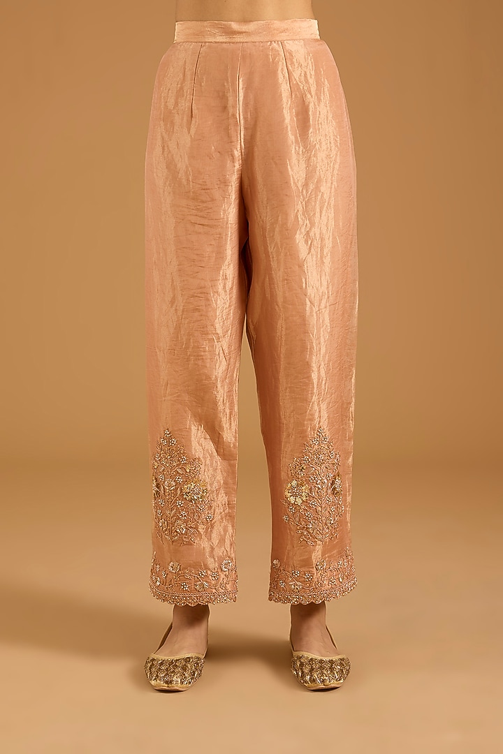 Maroon Velvet Marori Embroidered Kurta Set by SURBHI SHAH at Pernia's Pop Up Shop