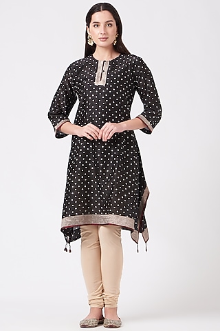 Black Bandhani Tunic by Sunita Shanker