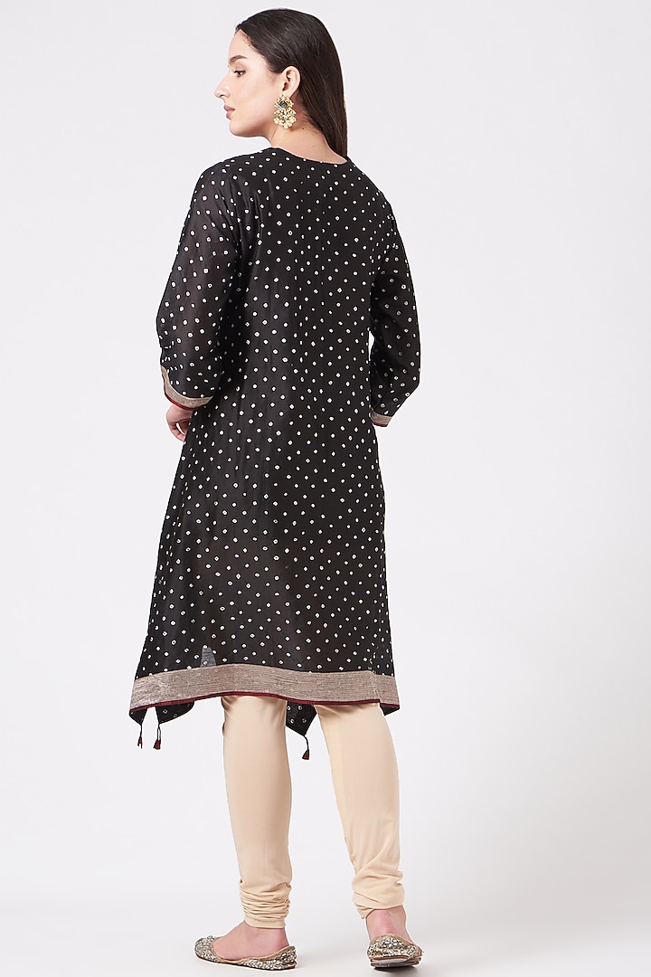 Black Bandhani Tunic by Sunita Shanker at Pernia's Pop Up Shop