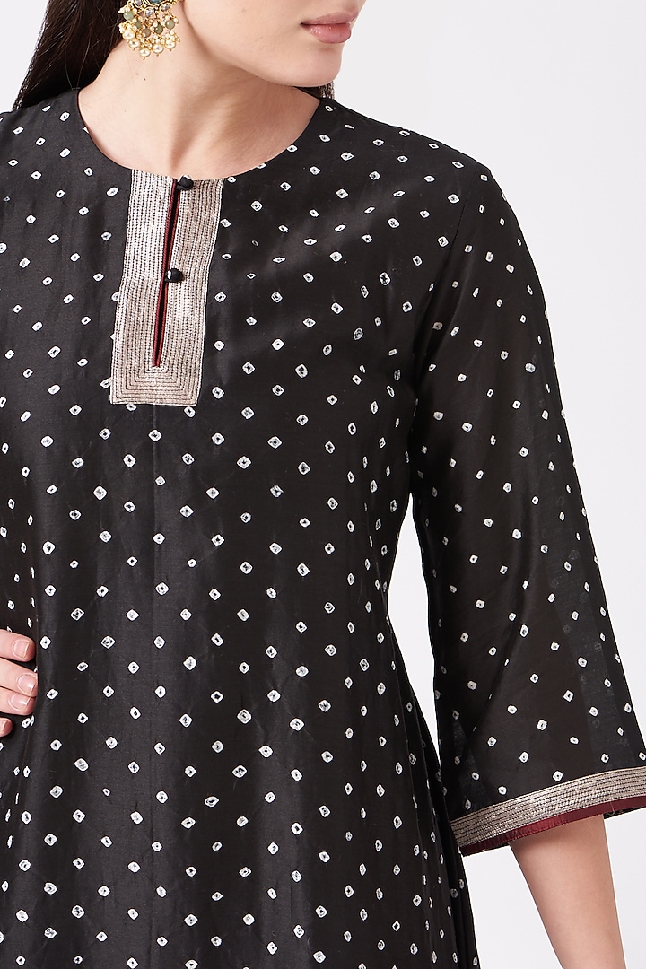 Black Bandhani Tunic by Sunita Shanker at Pernia's Pop Up Shop
