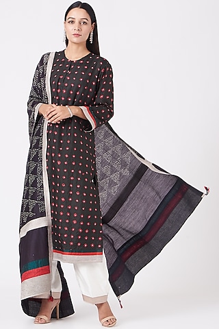 Black Bandhani Printed Kurta by Sunita Shanker