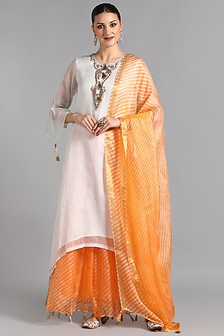 Peach Kota Doriya Sharara Set by Suti Dhaaga