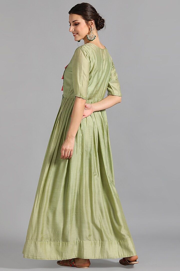 Champagne Cotton Silk Summer Dress by Suti Dhaaga at Pernia's Pop Up Shop