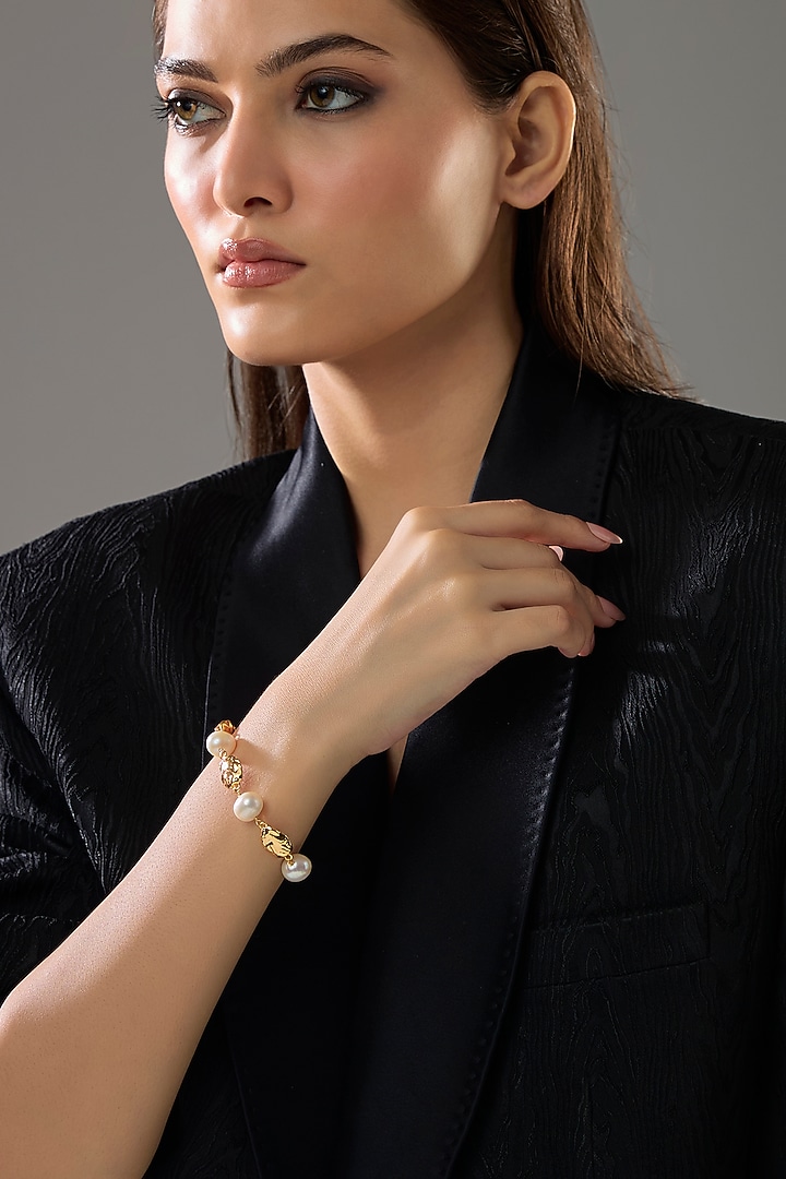 Gold Plated Freshwater Pearl Bracelet by SUCRA at Pernia's Pop Up Shop